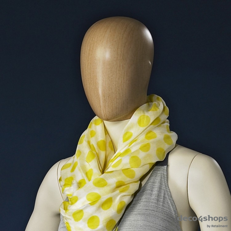 Mannequin head light wood look female abstract head Darrol